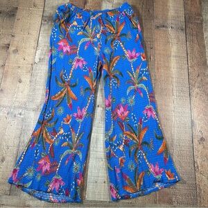 Rachel Roy Tropical Medium Boho Wide Leg Pants Vacation Resortwear Colorful